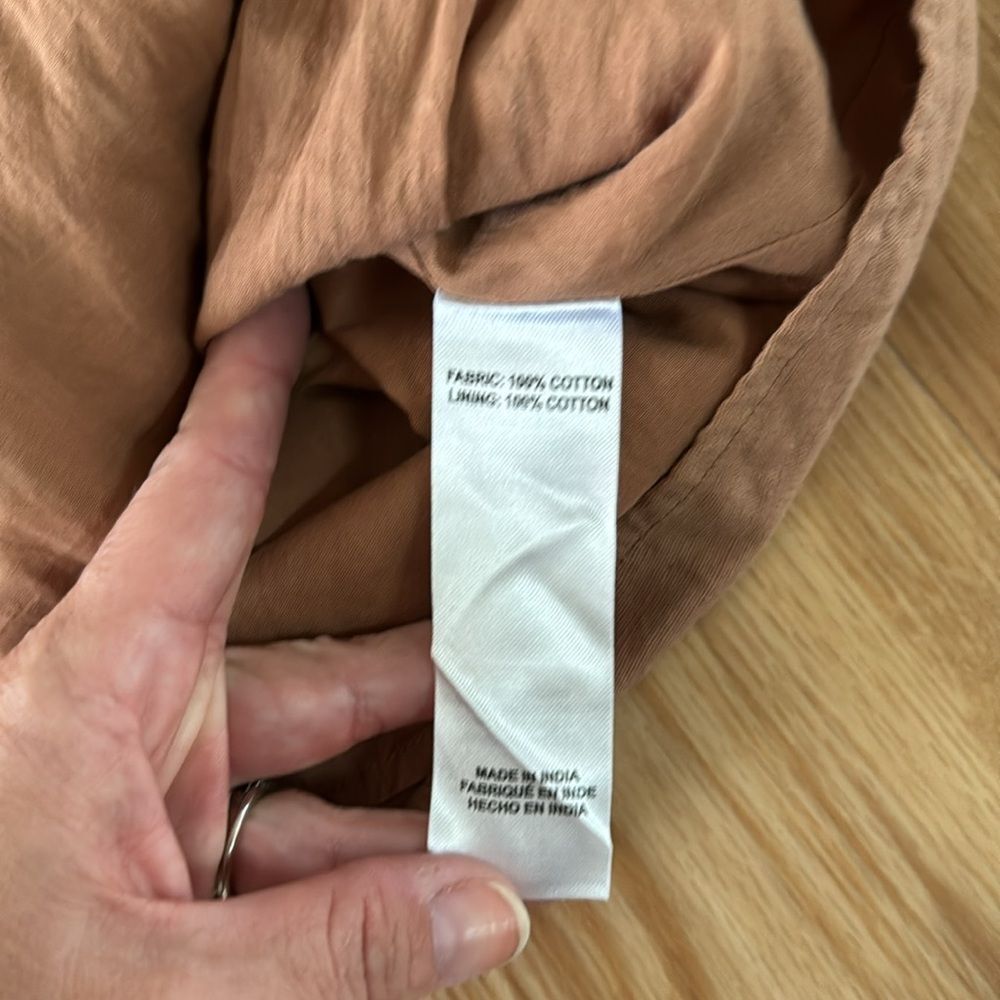Anthropologie Brown and Cream Floral Embroidered Mini Dress - Picture 8 of 8